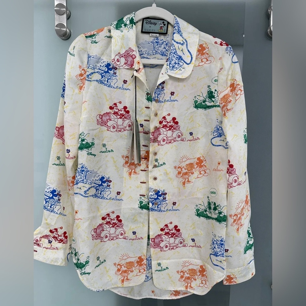 Gucci DISNEY X PRINT MICKEY & MINNIE SILK TOP NWT!